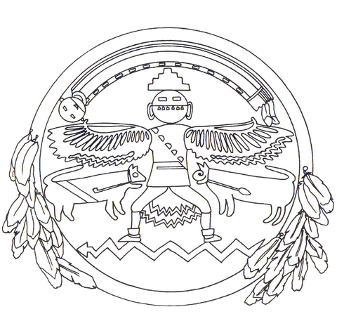 Native American Mandala Coloring Page